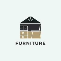 Furniture logo icon vector design, furniture image minimalist illustration design.