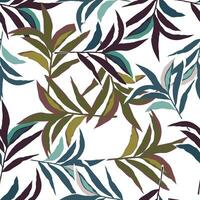 Stylized tropical palm leaves wallpaper. Jungle palm leaf seamless pattern. vector