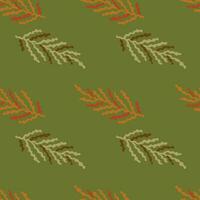 Abstract seaweed backdrop. Organic fern leaves seamless pattern. Simple style botanical background. vector