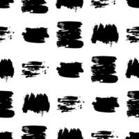 Seamless pattern with dark hand drawn scribble smear on white background. Abstract grunge texture. Vector illustration