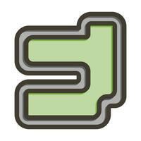 Racetrack Vector Thick Line Filled Colors Icon For Personal And Commercial Use.