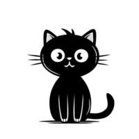 Black cat illustration clipart design on white background vector