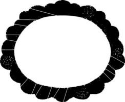 a black and white circle with a white border vector