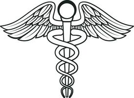 caduceo símbolo, caduceo símbolo con estetoscopio , estetoscopio, caduceo , médico , cuidado de la salud, monograma vector