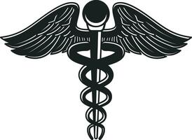 caduceo símbolo, caduceo símbolo con estetoscopio , estetoscopio , caduceo, médico, cuidado de la salud, monograma vector