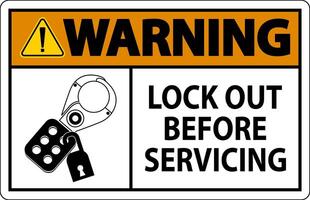 Warning Sign, Lock Out Before Servicing vector