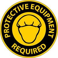 Floor Sign, Protective Equipment Required vector