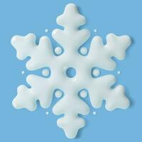 3d White Snowflake Cartoon Style. Vector