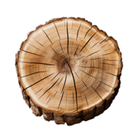 Tree trunk cross section isolated on transparent background, created with generative AI png