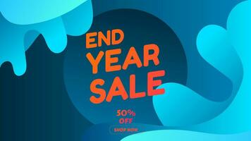 END YEAR SALE OFFERS AND PROMOTION TEMPLATE BANNER DESIGN.COLORFUL GRADIENT COLOR BACKGROUND VECTOR. GOOD FOR SOCIAL MEDIA POST, COVER , POSTER vector