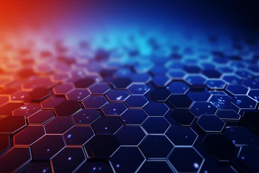 Explore the sci fi realm with an abstract, gradient hexagonal backdrop AI Generated photo