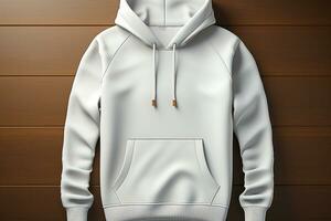 Clean white hoodie mockup, 3D-rendered Versatile, clipping path included AI Generated photo