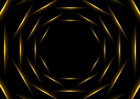 Orange neon glowing hexagons abstract background vector
