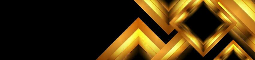 Glossy golden squares abstract geometric background vector