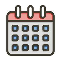 Calendar Vector Thick Line Filled Colors Icon For Personal And Commercial Use.