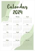 calendario 2024 diseño modelo vector