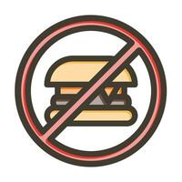 No Fast Food Vector Thick Line Filled Colors Icon For Personal And Commercial Use.