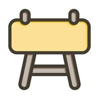 Pommel Horse Vector Thick Line Filled Colors Icon For Personal And Commercial Use.