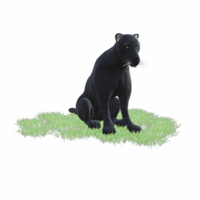 schwarz Panther isoliert 3d png