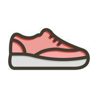 gimnasio Zapatos vector grueso línea lleno colores icono para personal y comercial usar.