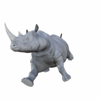 rhinoceros isolated 3d png