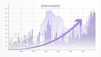 Suscessful stock market trading chart on a white paper background. Up arrow business financial, investment, yield curves, bond data, and upward-sloping graph. Economy illustration concepts vector