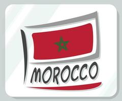 Morocco Graphic Pride Flag Icon vector