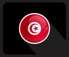 Tunisia Glossy Circle Flag Icon vector