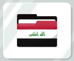 Irak lustroso carpeta bandera icono vector