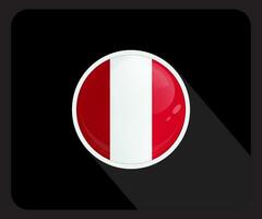 Peru Glossy Circle Flag Icon vector