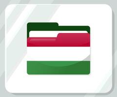 Hungary Glossy Folder Flag Icon vector