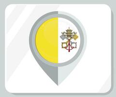 Vatican Glossy Pin Location Flag Icon vector