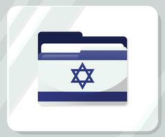 Israel Glossy Folder Flag Icon vector