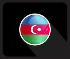 azerbaiyán lustroso circulo bandera icono vector