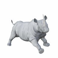 Nashorn isoliert 3d png