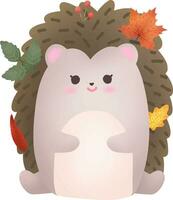 Hedgehog with leaves on it vector