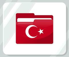 Turkiye Glossy Folder Flag Icon vector