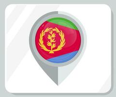 Eritrea Glossy Pin Location Flag Icon vector