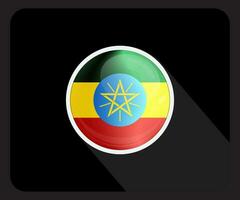 Ethiopia Glossy Circle Flag Icon vector