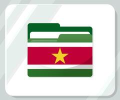 Surinam lustroso carpeta bandera icono vector