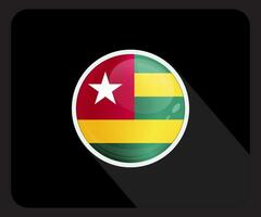 Togo Glossy Circle Flag Icon vector