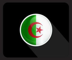 Algeria Glossy Circle Flag Icon vector