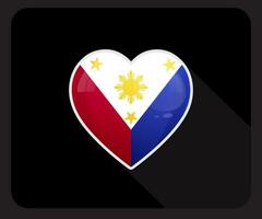 Filipinas amor orgullo bandera icono vector