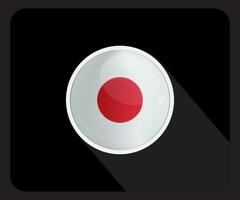 Japan Glossy Circle Flag Icon vector