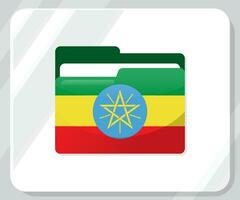 Ethiopia Glossy Folder Flag Icon vector