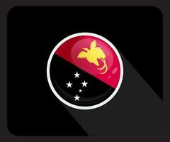 Papua New Guinea Glossy Circle Flag Icon vector