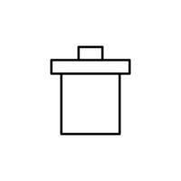 Trash Can Vector Line Sign. Perfect for web sites, books, stores, shops. Editable stroke in minimalistic outline style