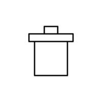 Trash Can Vector Line Sign. Perfect for web sites, books, stores, shops. Editable stroke in minimalistic outline style