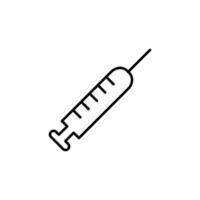 Syringe Vector Line Sign for Adverts. Suitable for books, stores, shops. Editable stroke in minimalistic outline style. Symbol for design