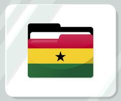 Ghana lustroso carpeta bandera icono vector